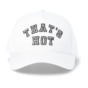 Paris Hilton White Cap with Black Text